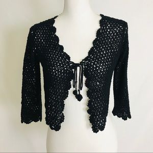 Black Crocheted Sweater